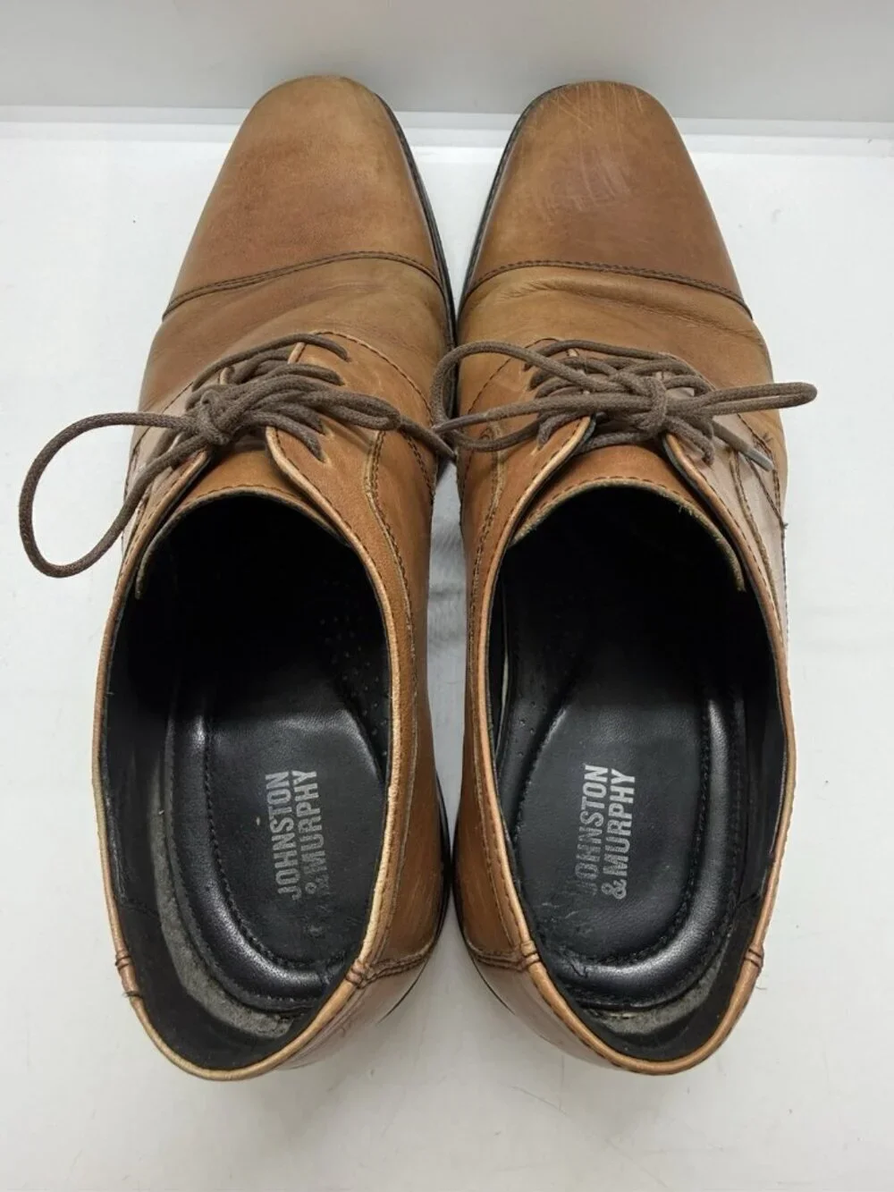 Johnston & Murphy Men's Dress Brown Leather Cap Toe Oxford Shoes Sz 10M 59-11566